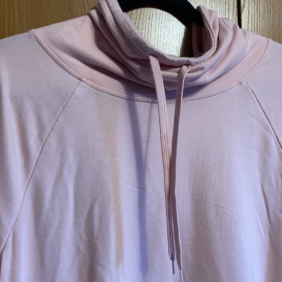 —Large Pink Cowl Neck Top with pocket - Picture 3 of 5